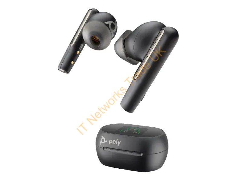 7Y8G4AA - Hp Poly Voyager Free 60+ Uc Carbon Black Earbuds +Bt700 Usb-C Adapter +Touchscreen Charge Case