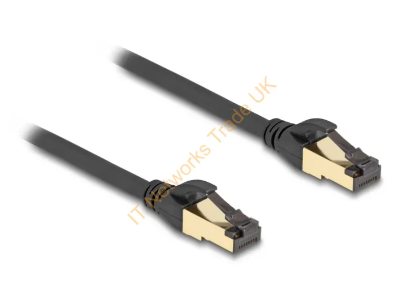 80253 - DeLOCK RJ45 Network Cable Cat.6A male to male S/FTP black 15 m with Cat.7 raw cable suitable for industrial and outdoor use