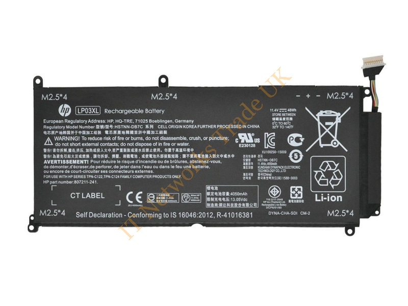 807417-005 HP 6-Cell 4050mAh 48Wh 11.4V Li-Ion Battery for Envy M6-P113DX Laptop Battery