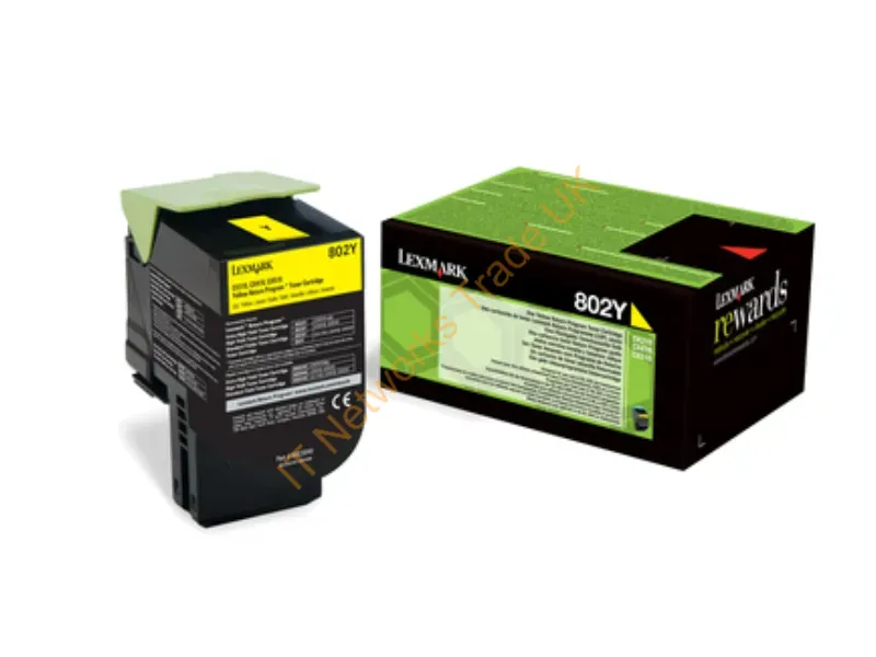 80C20Y0 - Lexmark 80C20Y0/802Y Toner-kit yellow return program, 1K pages ISO/IEC 19798 for Lexmark CX 310/410/510