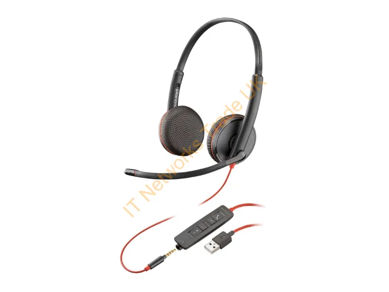 80S11A6 - HP Poly Poly Blackwire 3225 Stereo USB-A Headset (Bulk)