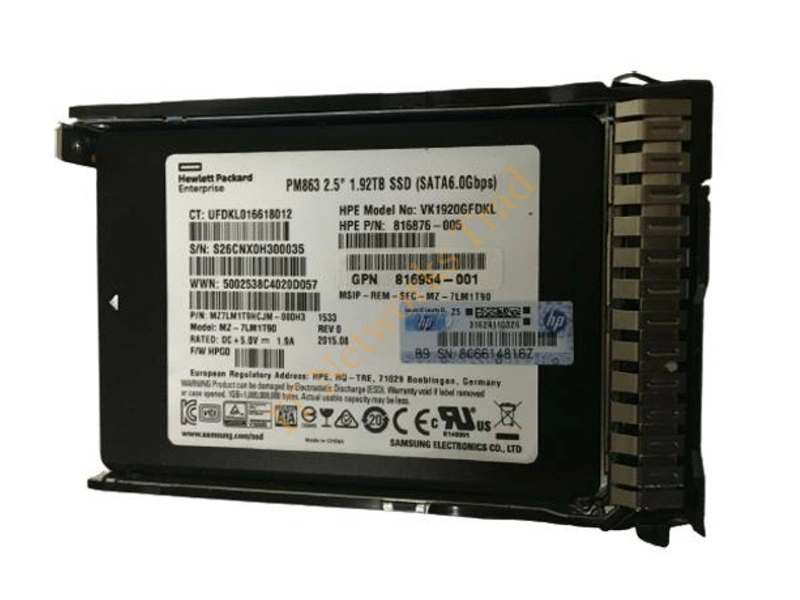 816954-001 HP 1.92TB Multi-Level Cell SATA 6Gb/s Read Intensive 2.5-inch Solid State Drive SSD Storage