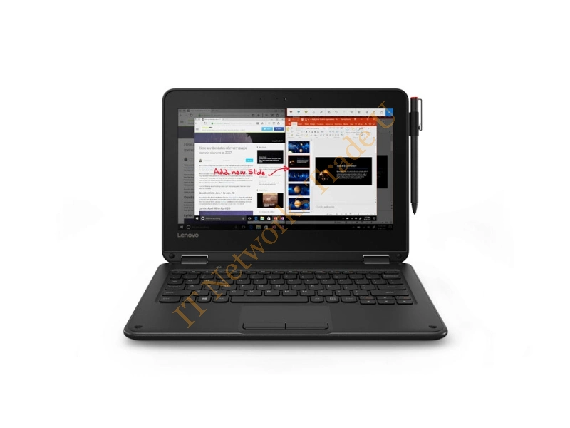 Lenovo 300e 1.1GHz N3450 11.6" 1366 x 768pixels Touchscreen Black Hybrid (2-in-1) Laptop System
