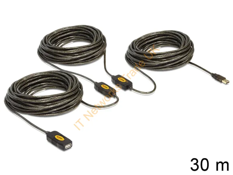 83453 - DeLOCK 30m, USB2.0 USB2.0 USB cable USB A Black