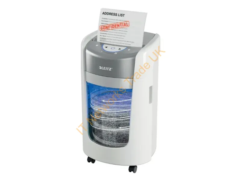 83581000 - Leitz IQ OptiMax Home Office 225 paper shredder Micro-cut shredding 22.3 cm White, Grey