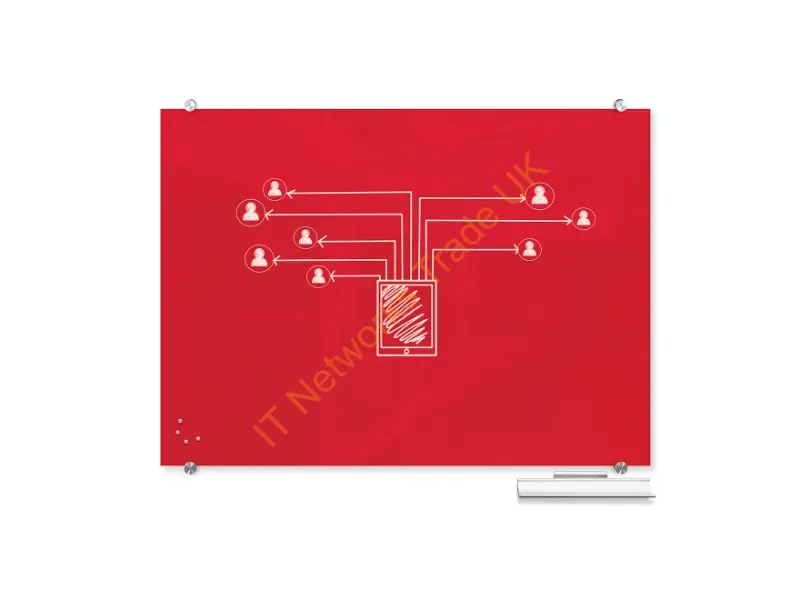 83845-RED - Mooreco 83845-Red Magnetic Board Glass 47.2 X 70.9" (1198.9 X 1800.9 Mm)
