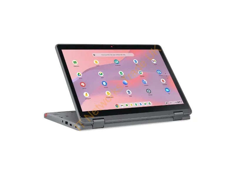 83TA000EUK - Lenovo Chromebook 500e 2-in-1 Gen 5 M89, MediaTek Kompanio 540 (2.00GHz, 1MB), 11.6" HD Touch, ChromeOS, 8.0GB, 1x64GB UFS 2.2, ARM Mali-G57 MC3 GPU, BT 5.4,MT7925 2x2 BE, No Wired Ethernet, 720P HD RGB, 3 Cell Li-ion 50Wh, 65W, 1CourierCarryin, Luna Grey