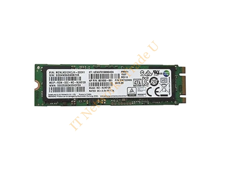 840706-001 HP 512GB Triple-Level Cell (TLC) SATA 6Gb/s M.2 2280 Solid State Drive SSD Storage