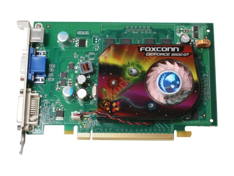 8500GT-256 Foxconn nVidia GeForce 8500GT 256MB GDDR2 128-Bit VGA / HDTV-Out / DVI-I / PCI Express x16 Video Graphics Card