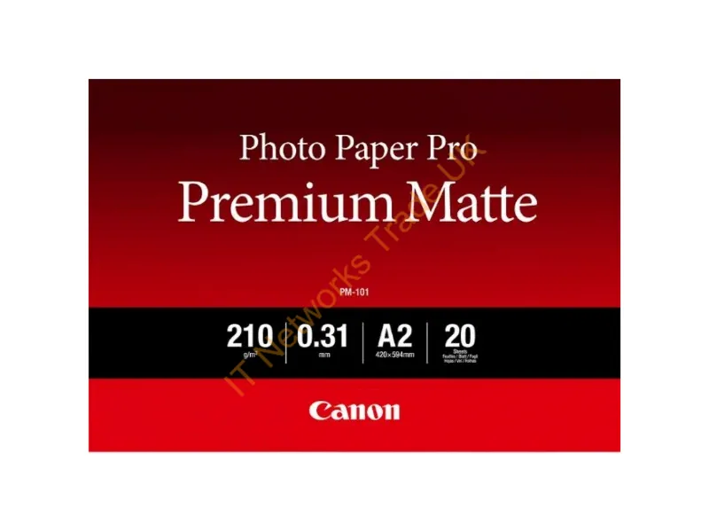 8657B017 - Canon PM-101 Premium Matte Photo Paper A2 20 Sheets