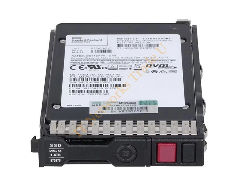 869253-003 HP 1.6TB PCI-Express 3.0 X 4 Mixed Use 2.5-inch Solid State Drive SSD Storage