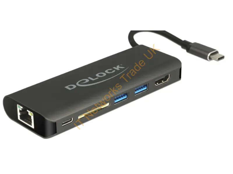 87721 - DeLOCK 87721 laptop dock/port replicator USB 3.2 Gen 1 (3.1 Gen 1) Type-A Black