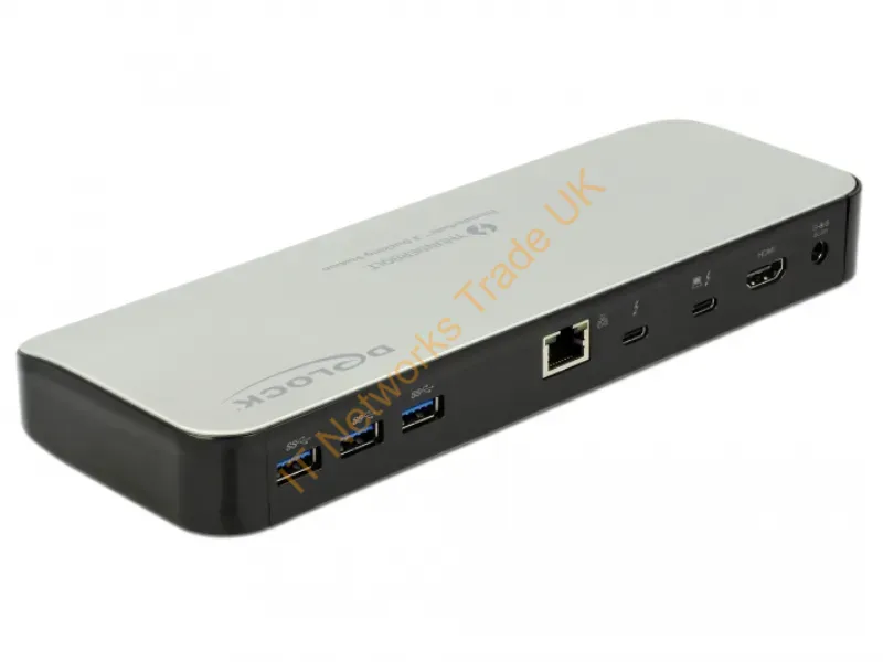 87725 - DeLOCK 87725 laptop dock/port replicator Wired Thunderbolt 3 Black, Silver