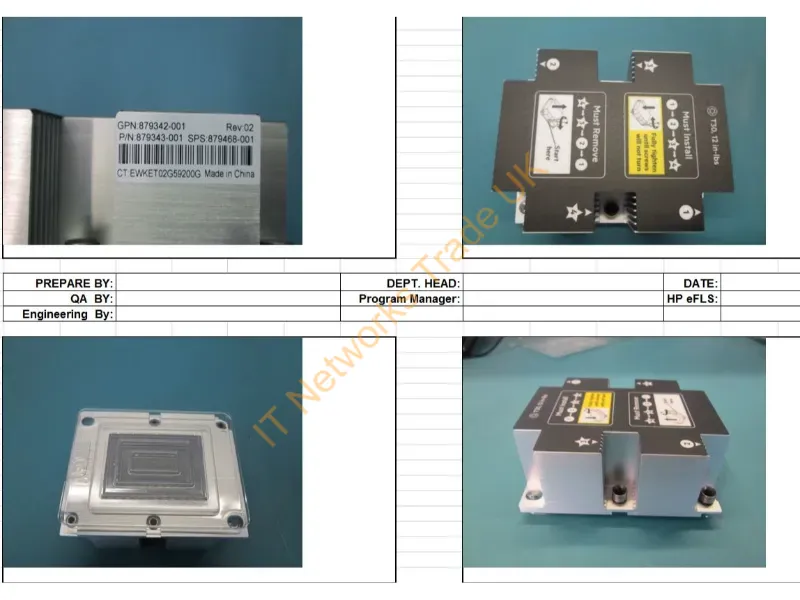 879468-001 HP Standard Heat Sink for ProLiant ML350 G10 Server Server Accessory