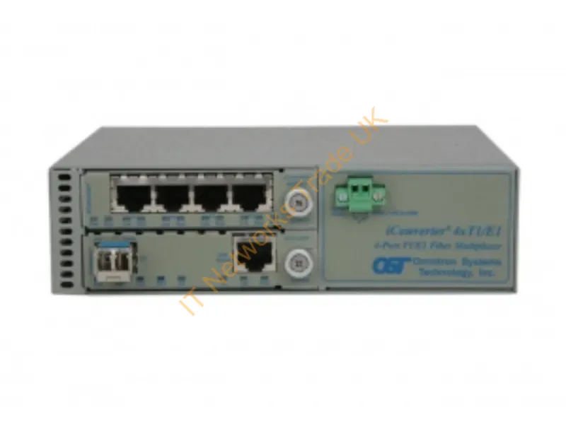 8830-1-C - Omnitron Iconverter 4Xt1/E1 Mux Network Media Converter 100 Mbit/S Single-Mode Gray
