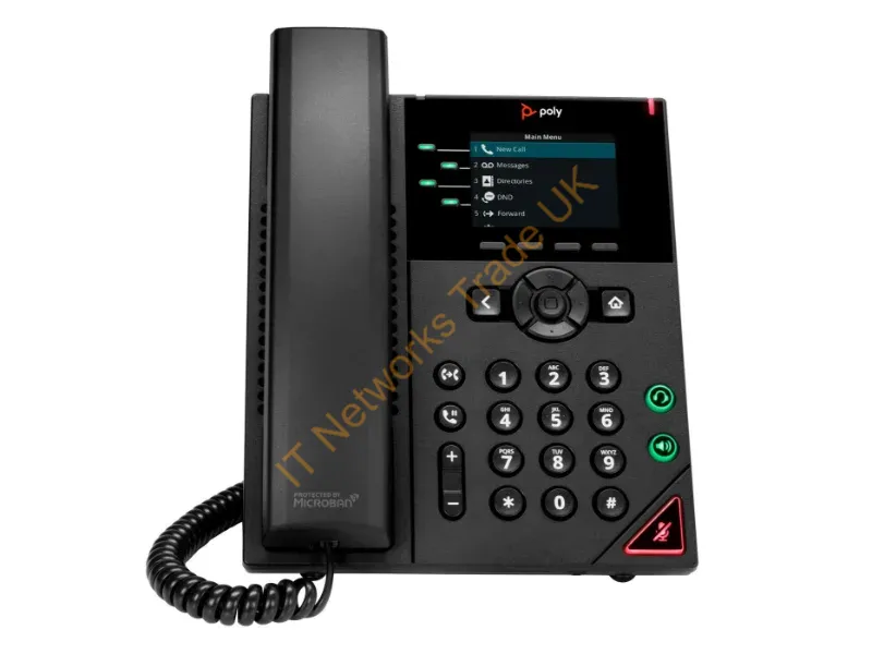 89B64AA#AC3 - HP Poly VVX 250 VoIP phone 3-way call capability SRTP, SIP, SDP, RTP 4 lines black government GSA TAA Compliant
