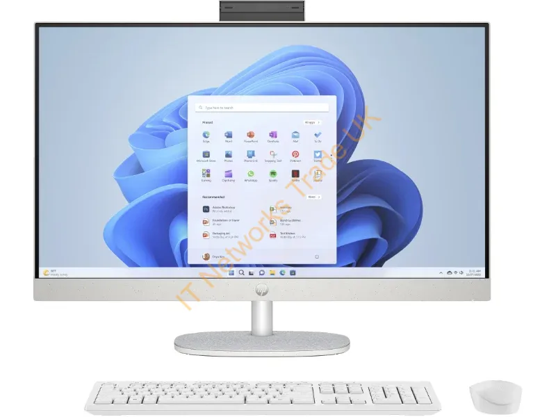 8D0F3EA - HP 27-cr0016na AMD Ryzen� 5 7520U 68.6 cm (27") 1920 x 1080 pixels All-in-One PC 16 GB LPDDR5-SDRAM 512 GB SSD Windows 11 Home Wi-Fi 6 (802.11ax) White