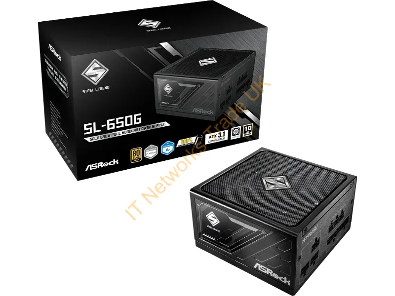 90-UXS065-GFEAAA - Asrock SL-650G Steel Legend power supply unit 650 W 20+4 pin ATX ATX Black