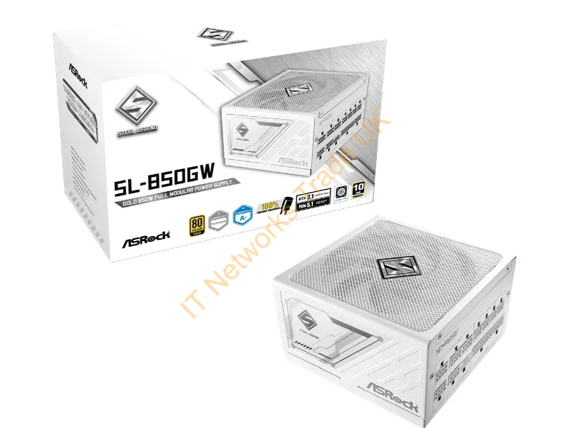 90-UXS085-GFEABA - Asrock SL-850GW Steel Legend power supply unit 850 W 20+4 pin ATX ATX White