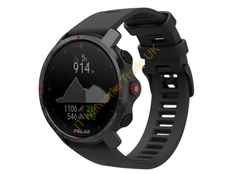 90085777 - Polar Grit X Pro Titan 3.05 cm (1.2") MIP 47 mm Digital 240 x 240 pixels Touchscreen Black GPS (satellite)