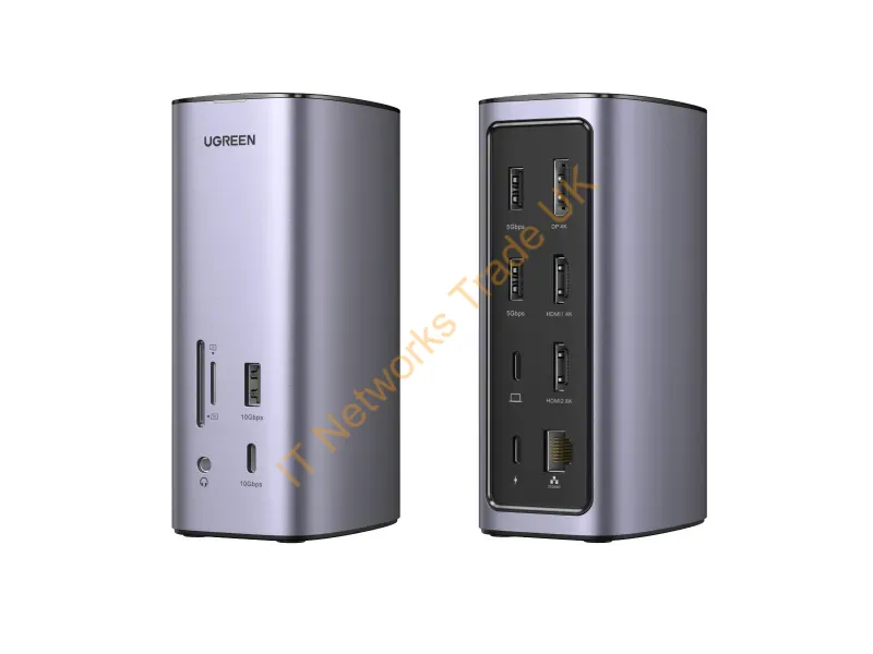 90325 - Ugreen USB-C Docking Station 12-in-1 Wired Silver