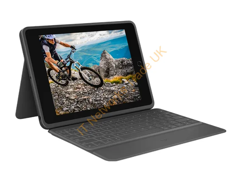 920-009313 - Keyboard Logitech Rugged Folio for Apple iPad 7th-9th Gen Graphite (DE) (920-009313)