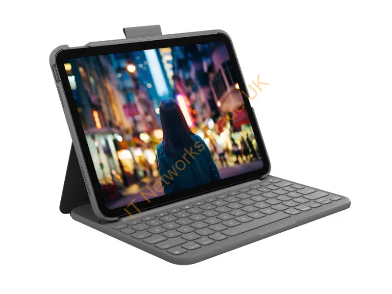920-011423 - Keyboard Logitech Slim Folio iPad (10th gen) gray (DE) (920-011423)