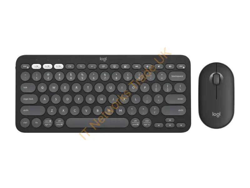 920-012061 - Logitech Pebble 2 Combo Keyboard Mouse Included Universal Rf Wireless + Bluetooth Qwerty English Graphite