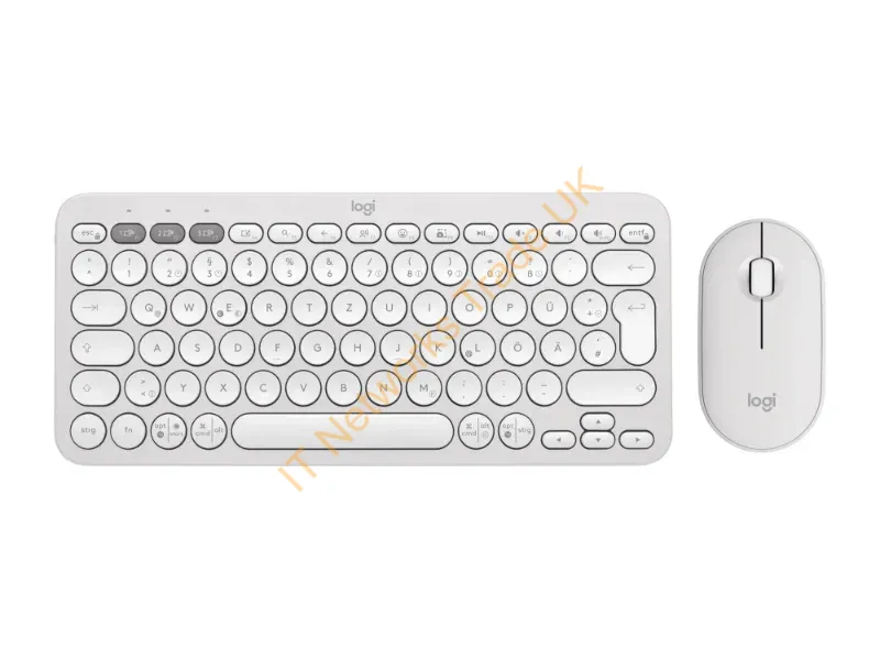 920-012204 - Keyboard & Mouse Logitech Wireless Combo Pebble 2 white (DE) (920-012204)