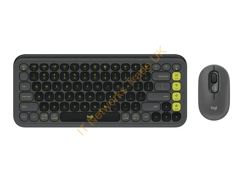 920-013103 - Logitech Pop Icon Combo Keyboard Mouse Included Universal Bluetooth Qwerty English Granite, Green