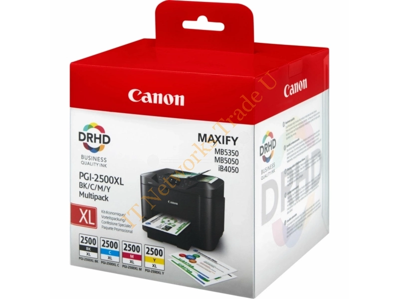 Canon 9254B004 (PGI-2500 XLBKCMY) Ink cartridge multi pack, 70,9ml + 3x19,3ml, Pack qty 4 Printer