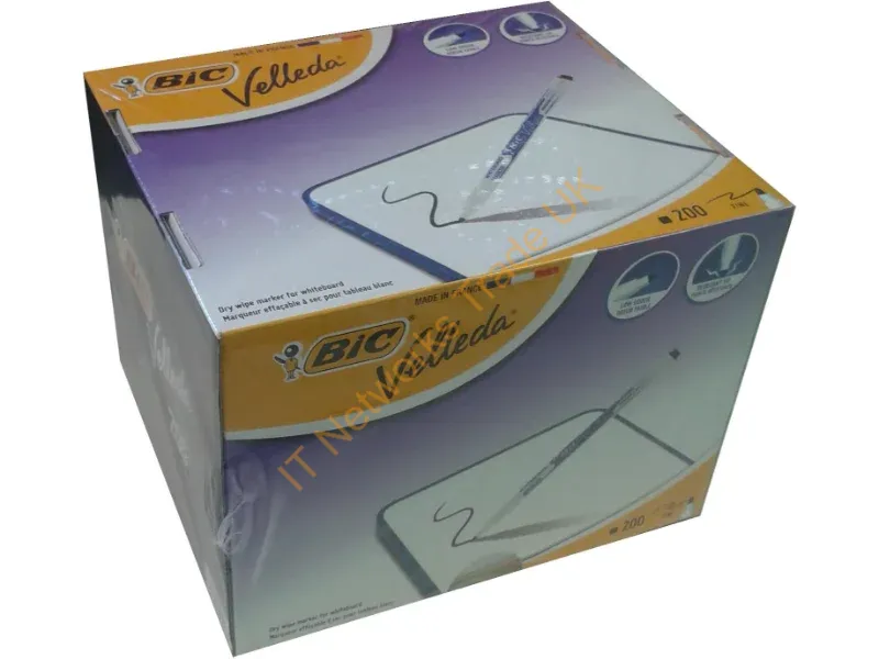 929178 - BIC Velleda 1721 Drywipe Marker Fine Tip Black Pack of 200
