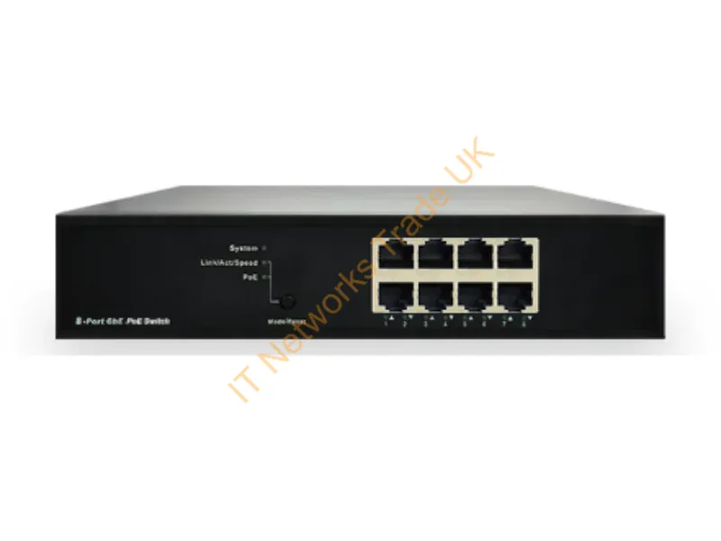 94-0508PF - Weltron 94-0508Pf Network Switch Unmanaged Gigabit Ethernet (10/100/1000) Power Over Ethernet (Poe) Black