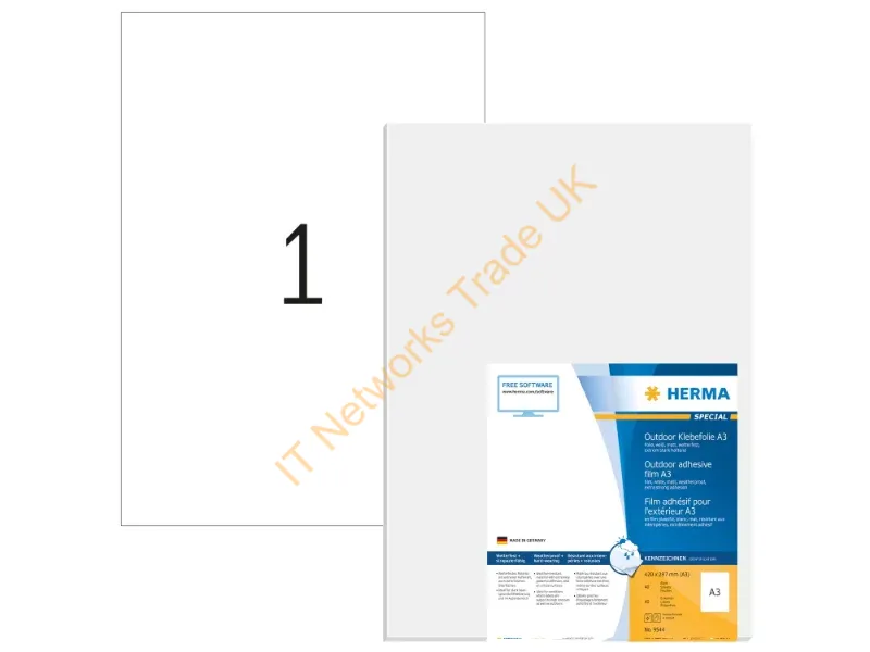 9544 - HERMA 9544 self-adhesive label Rectangle White 40 pc(s)