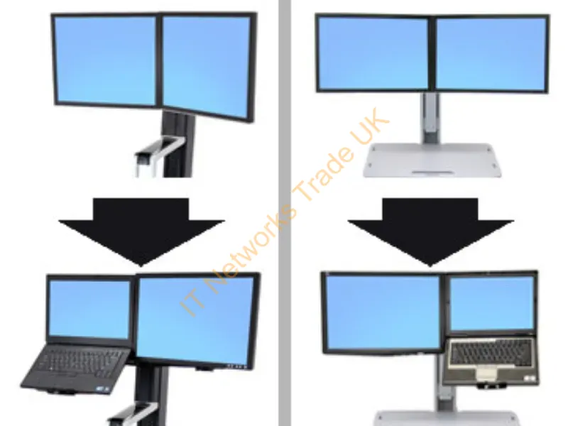 97-617 - Ergotron Workfit Convert-To-Lcd & Laptop Kit From Dual Displays 20" Desk
