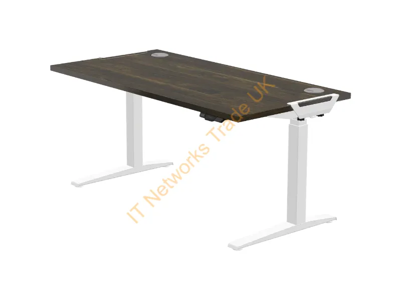 9768901 - Fellowes Levado White Desk Base and Walnut Worktop 1600mm