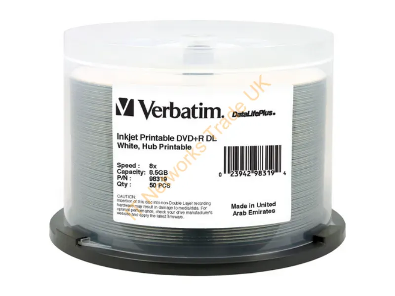 98319 - Verbatim 98319 Blank Dvd 8.5 Gb Dvd+R Dl 50 Pc(S)