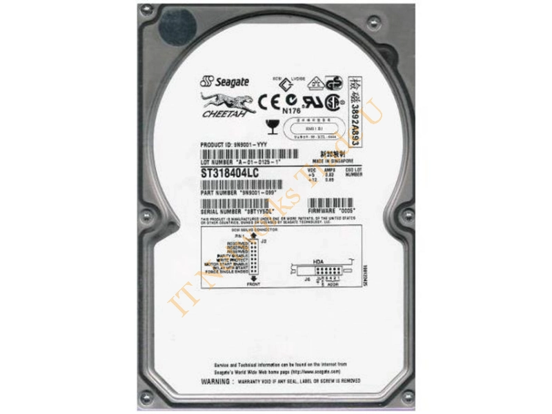 9N9001-098 Seagate 18GB 10000RPM Ultra 160 SCSI 3.5-inch Server Hard Drive Internal HDD