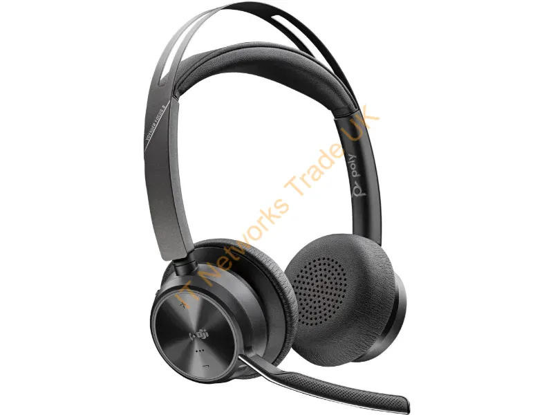 9T9J8AA - HP Poly Voyager Focus 2 Customer Special 1 headset on-ear Bluetooth wireless active noise cancelling USB-C via Bluetooth adapter black Zoom Certified, Certified for Microsoft Teams