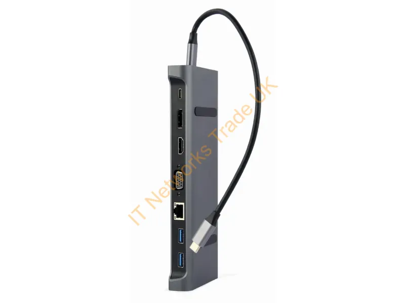 A-CM-COMBO9-02 - Gembird A-CM-COMBO9-02 laptop dock/port replicator Wired USB 3.2 Gen 1 (3.1 Gen 1) Type-C Grey