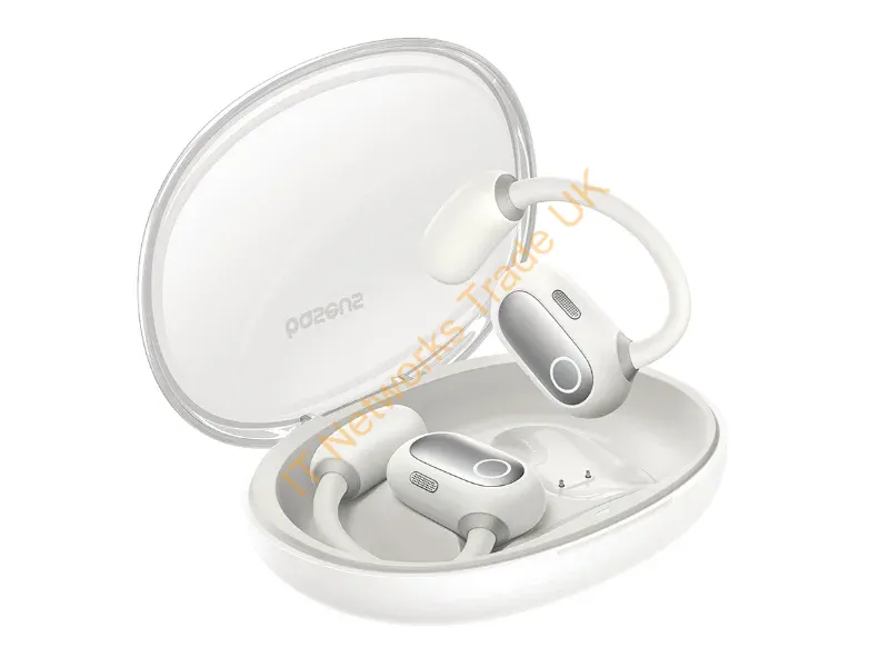 A00064400221-00 - Baseus Eli Sport 1 Headset True Wireless Stereo (TWS) Ear-hook, Open-ear Calls/Music USB Type-C Bluetooth White