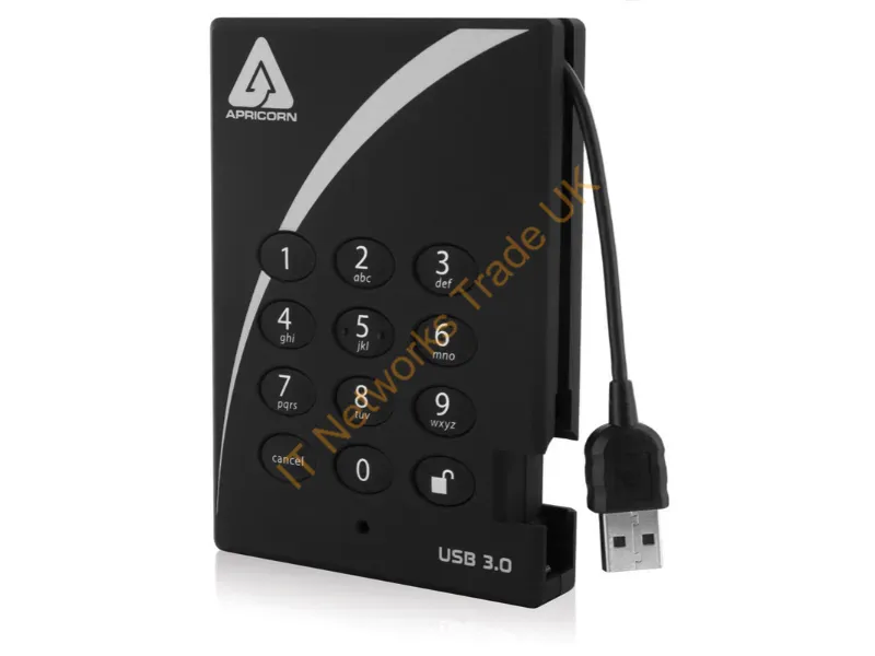 A25-3PL256-1000 - Apricorn Aegis Padlock USB 3.0 1000GB 1000GB Black external hard drive