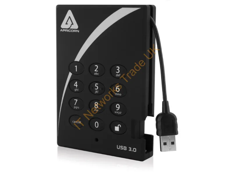 A25-3PL256-2000 - Apricorn Aegis Padlock 2000GB Black external hard drive