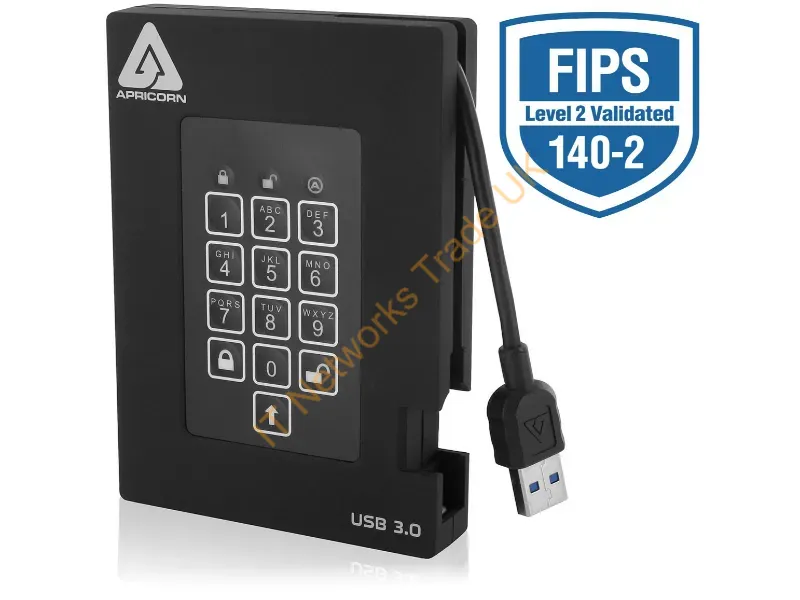 A25-3PL256-2000F - Apricorn Aegis Padlock Fortress 2000GB Black external hard drive