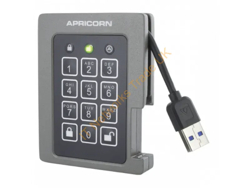 A25-3PL256-S1000 - Apricorn A253Pl-256S-1000 1 Tb Usb Type-A 3.2 Gen 1 (3.1 Gen 1) Gray
