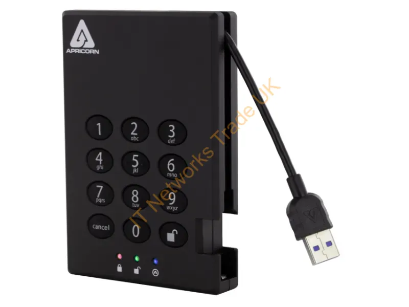 A25-3PL256-S2000 - Apricorn Aegis Padlock 3.0 2 Tb Usb Type-A 3.2 Gen 1 (3.1 Gen 1) Black