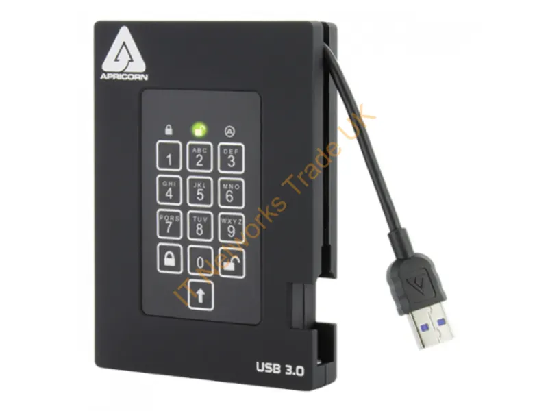 A25-3PL256-S2000F - Apricorn Aegis Fortress 2 Tb Usb Type-A 3.2 Gen 1 (3.1 Gen 1) Black