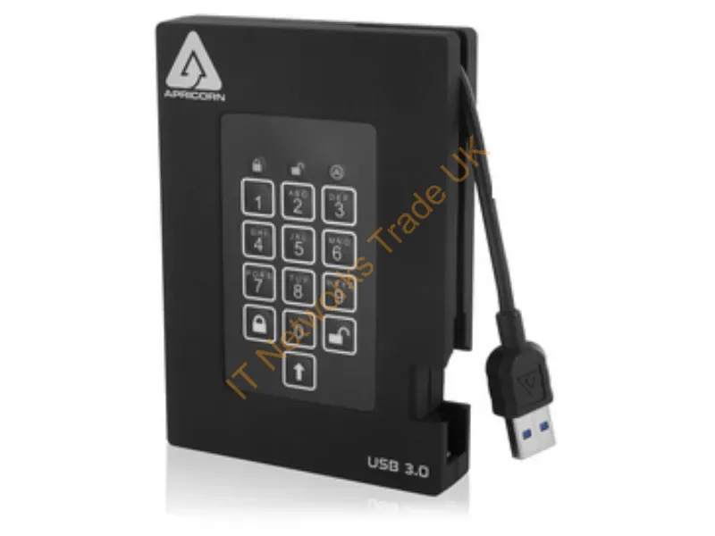 A25-3PL256-S256F - Apricorn Aegis Padlock Fortress 256 Gb Usb 3.2 Gen 1 (3.1 Gen 1) Black