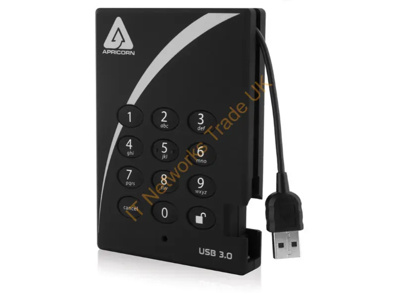 A25-3PL256-S512 - Apricorn Aegis Padloc 512 Gb Usb 3.2 Gen 1 (3.1 Gen 1) Black