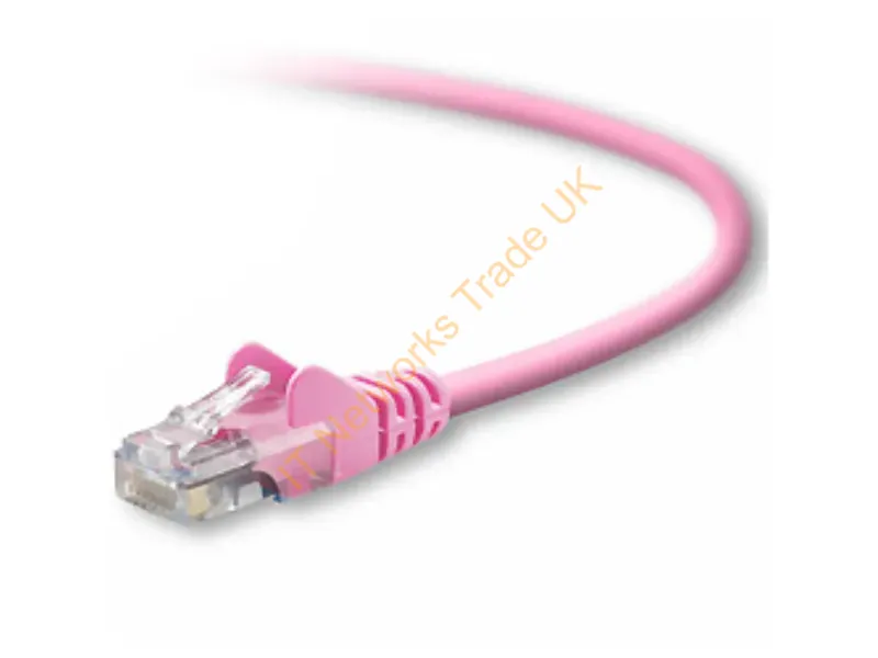 A3L791-03-PNK-S Belkin A3L791-03-PNK-S 3ft CAT5e UTP Snagless Patch Cable w/ RJ45M/RJ45M (Pink) Network Ethernet Cable